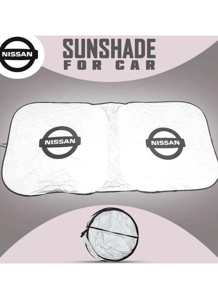 Nissan NISSAN Car Sun Shade UV Rays and Heat Protector Sun Visor Foldable Keep Your Vehicle Cool Blocks UV Rays, Car Windshield Sunshade 