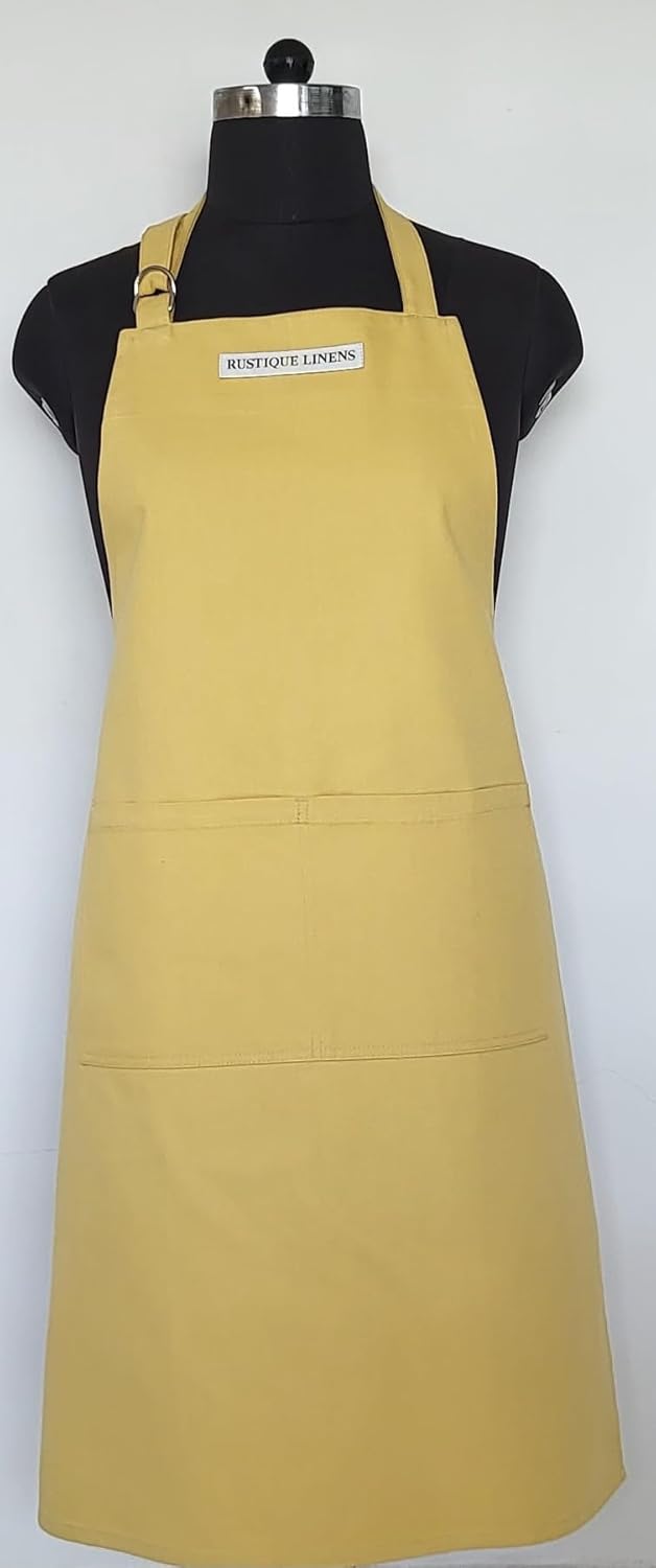 RUSTIQUE LINENS RUSTIQUE LINENS D RING BUTCHER CUT SOLID APRON  - Image 2