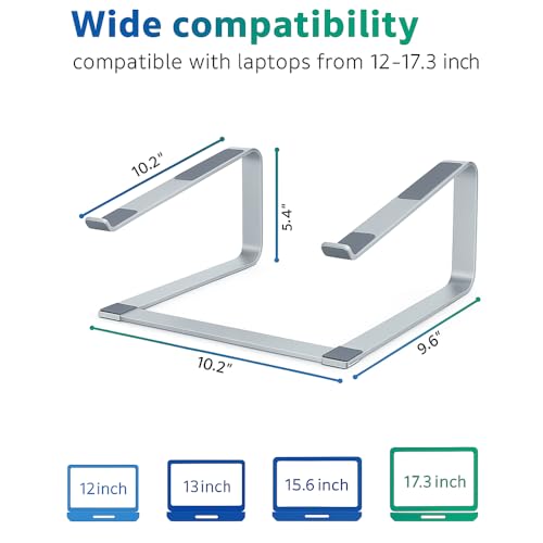 TARKAN Laptop Stand for Desk, Heavy Metal Riser Stable Height Elevator with Air Flow for 13-17 Inch Laptops (Silver) - Image 4