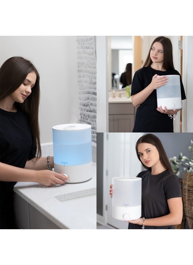 BlueHills - Premium 4000 ml XL Essential Oil Diffuser 4L 4 Liter 70 Hour Run Humidifier Aromatherapy 1 Gallon Big Capacity High Mist Output for Large Room Home Mood Lights WhiteE401 - Image 1