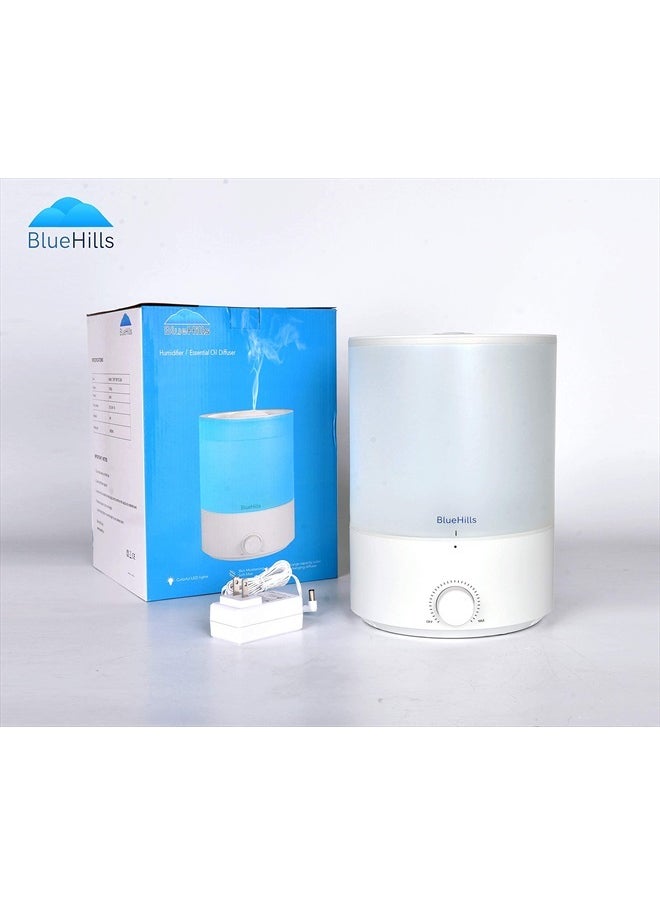 BlueHills - Premium 4000 ml XL Essential Oil Diffuser 4L 4 Liter 70 Hour Run Humidifier Aromatherapy 1 Gallon Big Capacity High Mist Output for Large Room Home Mood Lights WhiteE401 - Image 1