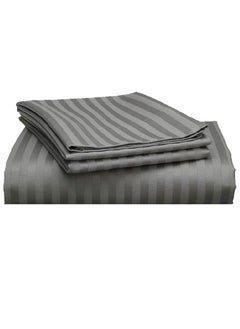 Blueberry Cotton King Striped Fitted Elastic Pack of 3 Bedsheet 200x200+20cm  - Image 1