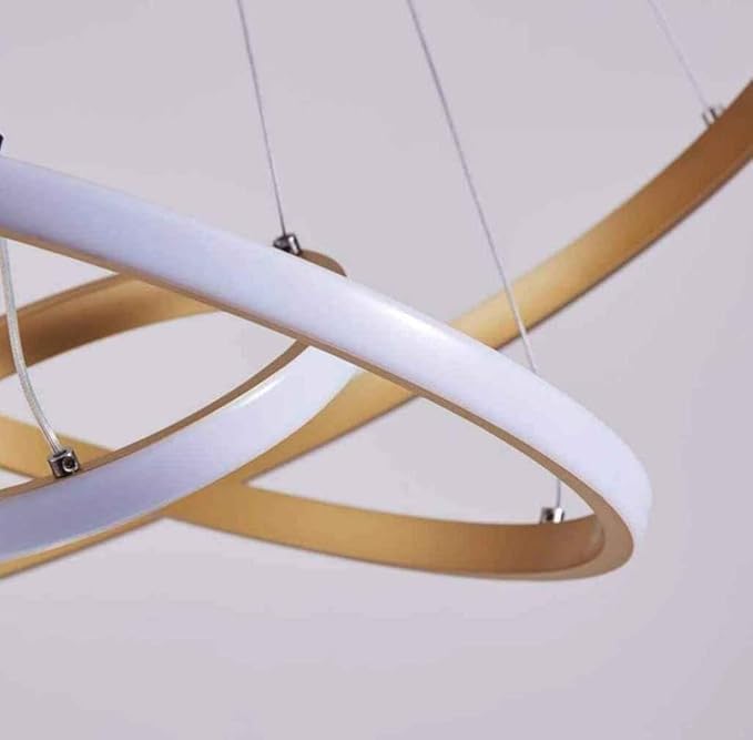 kinis Golden 3 Ring LED Chandelier Lamp Led Jhoomer Ceiling Lights Hanging for Living Room Led Chandelier Hanging Light for Dining Lights for Ceiling Chandelier for Table - Image 5