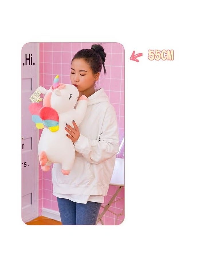LIMOS Magical Unicorn Pillow Plush Toy with Rainbow Wings - White - Image 5