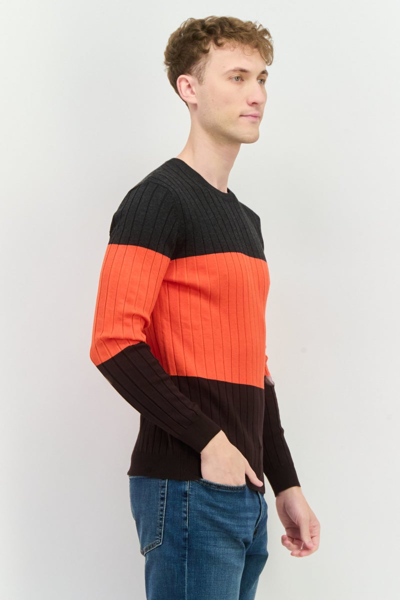 Sorbino Men Crew Neck Textured Long Sleeves Sweatshirt, Red - Image 2