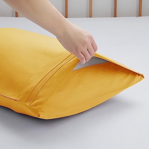 Nestl Yellow King Pillow Cases 2 – Soft King Size Pillow Case, 1800 Brushed Microfiber Pillowcases, Envelope Closure Pillowcase, King Pillow Covers, King Size Pillow Cases Set of 2, 20x40 Inches - Image 3