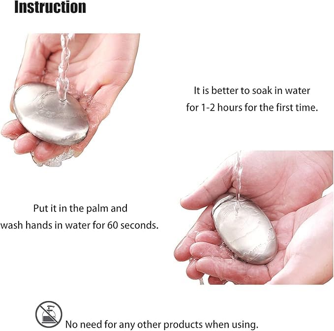 PRIMIL Stainless Steel Soap Bar Magic Soap Odor Remover Metal Soap Bar Odor Removing Bar Remove Odor of Onion Garlic and Fish - Image 3