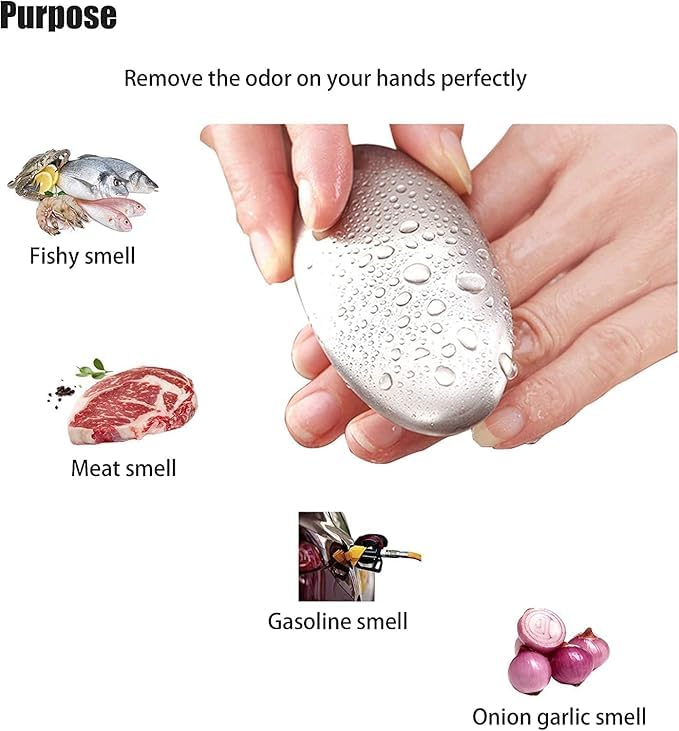 PRIMIL Stainless Steel Soap Bar Magic Soap Odor Remover Metal Soap Bar Odor Removing Bar Remove Odor of Onion Garlic and Fish - Image 2