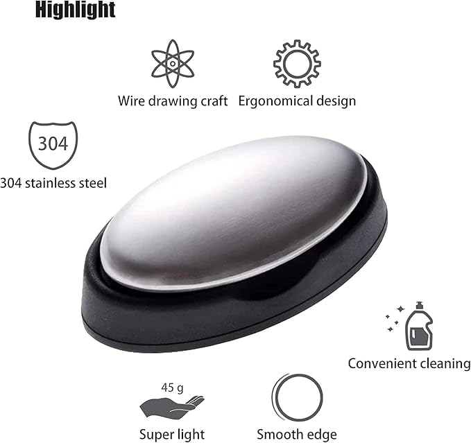 PRIMIL Stainless Steel Soap Bar Magic Soap Odor Remover Metal Soap Bar Odor Removing Bar Remove Odor of Onion Garlic and Fish - Image 4