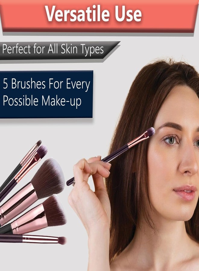 TEMPERIA (Pack of 5) Makeup Brush Set - Soft Bristles Make Up Brushes Sets Kit for Foundation, Concealers, Eyeshadow, Blush, Compact Face Powder, Highlighter, Contour, Blending Eye Liner - Image 5