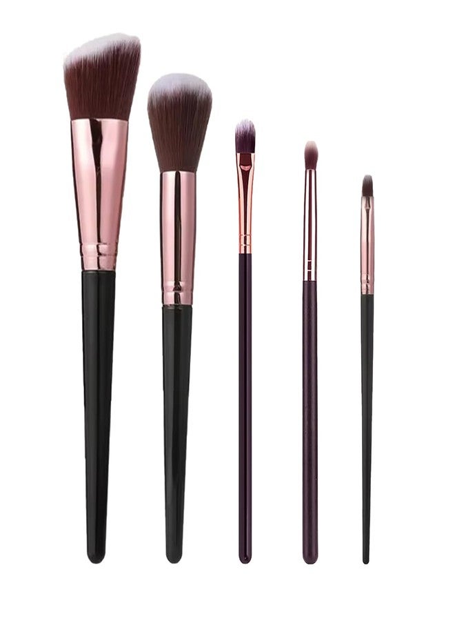 TEMPERIA (Pack of 5) Makeup Brush Set - Soft Bristles Make Up Brushes Sets Kit for Foundation, Concealers, Eyeshadow, Blush, Compact Face Powder, Highlighter, Contour, Blending Eye Liner - Image 1