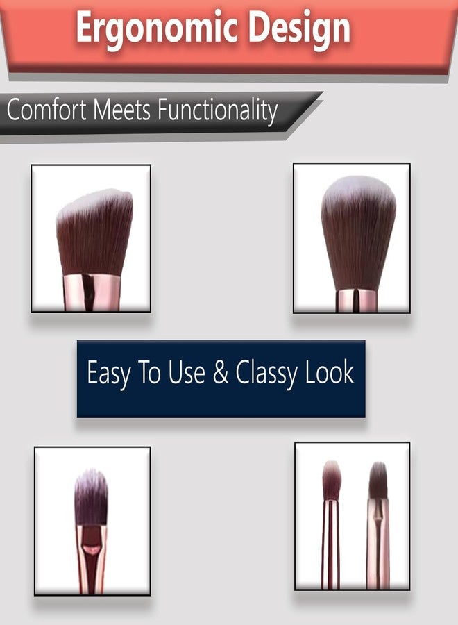 TEMPERIA (Pack of 5) Makeup Brush Set - Soft Bristles Make Up Brushes Sets Kit for Foundation, Concealers, Eyeshadow, Blush, Compact Face Powder, Highlighter, Contour, Blending Eye Liner - Image 4