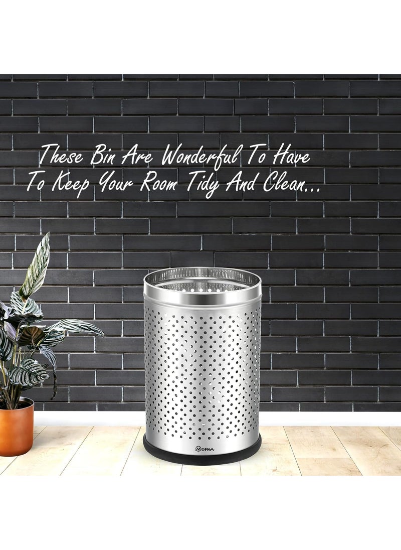 Mofna Industries Mofna Industries Stainless Steel Perforated Dustbin 10X1418 Litre for office and home  - Image 2