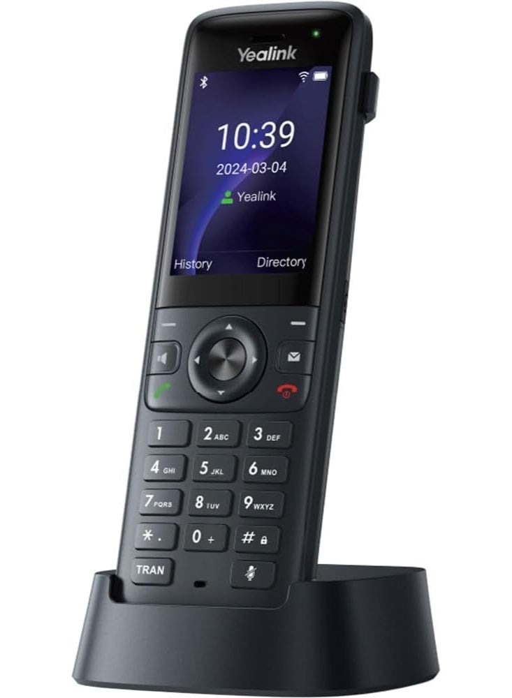 Yealink AX83H Cost-Effective Business Wi-Fi Handset | 2.4-inch Color Screen, Dual Band Wi-Fi 6 (802.11ax), Bluetooth 5.0, HD Audio, Noise Filtering, 9H Talk Time