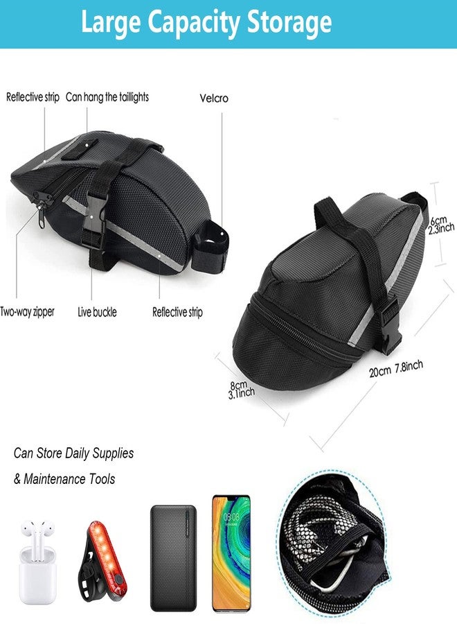 AaiLucky Bike Repair Tool Kit with Mini Bicycle Pump, Bicycle Saddle Bag with Tail Light, 16-in-1 Bike Multitool, Bicycle Tire Repair Kit for Road Mtb E-Bikes, Large Capacity Bike Set Pack Bag - Image 2