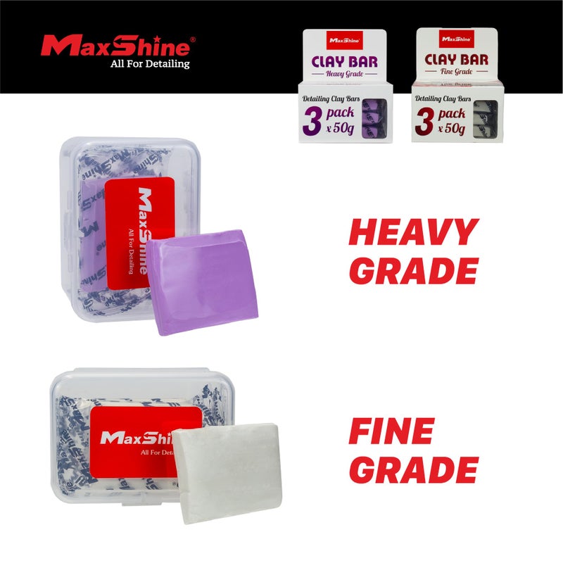 Maxshine 3-Pack Magic Clay Bar (150g) â€“ Fine Grade Clay for Car Detailing â€“ Removes Surface Contaminants from Paint, Glass, Plastic & Metal â€“ Reusable Clay for Auto & Boat Detailing - Image 3