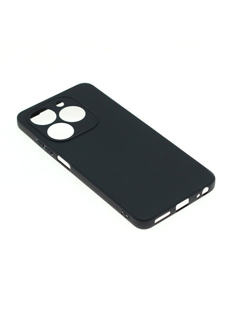 ITEL P55 4G Black Mobile Phone Case Cover, Soft Back Cover + Frosted Design + Raised Full Camera Protection - Image 2