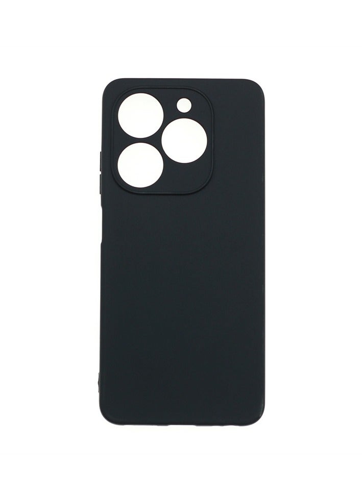 ITEL P55 4G Black Mobile Phone Case Cover, Soft Back Cover + Frosted Design + Raised Full Camera Protection - Image 1