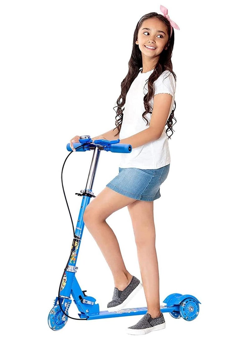 Kick Scooter for Kids Ages 3-14 Years Old Boy Girl with 3 Wheel LED Lights, Adjustable Level Handlebar & Foldable Design & Lean-to-Steer