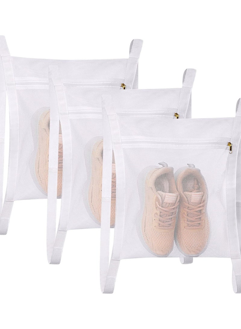 XiuWoo Sneaker Wash & Dry Net Bag for Dryer, 15.7x13.8 Inch Large HoneyComber Mesh Bags with Zipper and Strap Shoes, Clothing, Laundry Reused Tool (Large) 3 Pcs, Dryer - Image 1
