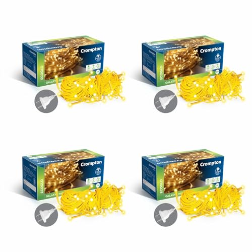 Crompton Galaxy Pixel Light | Festive Ladi Lights | 10 Meter | 48 LEDs | Warm White | Pack of 4 | Direct 2-pin Plug | BIS Safe Wire | for Home Decoration, Diwali, Festival, Birthday, Marriage - Image 1