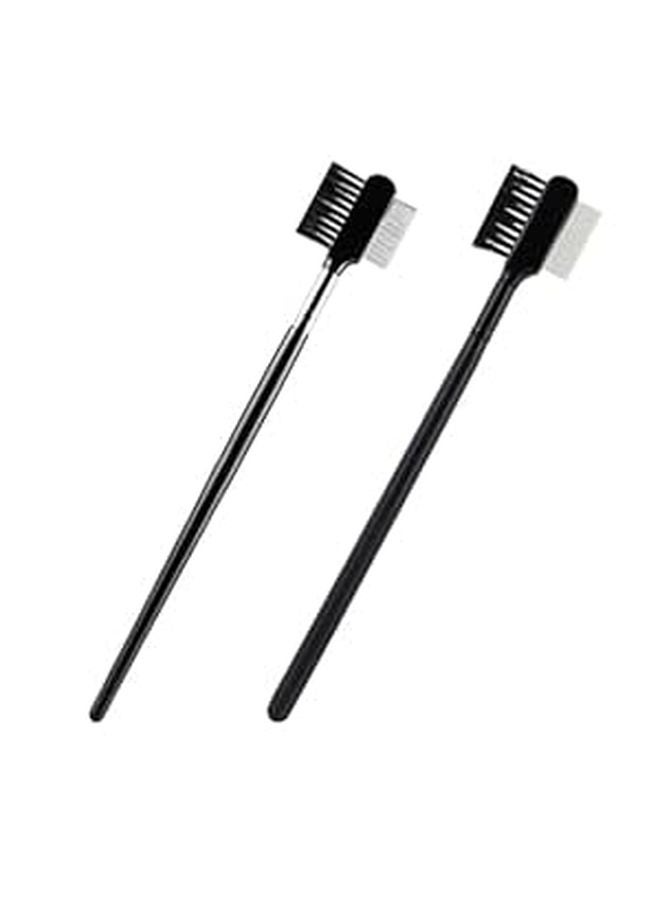 Dual Head Eyebrow Brush Eyelash Comb Stainless Steel Portable Makeup Tool 2 Pack - Image 1