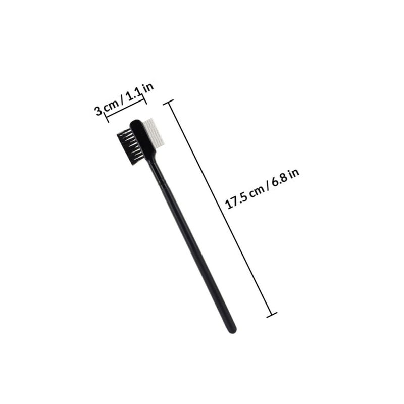 Dual Head Eyebrow Brush Eyelash Comb Stainless Steel Portable Makeup Tool 2 Pack - Image 3