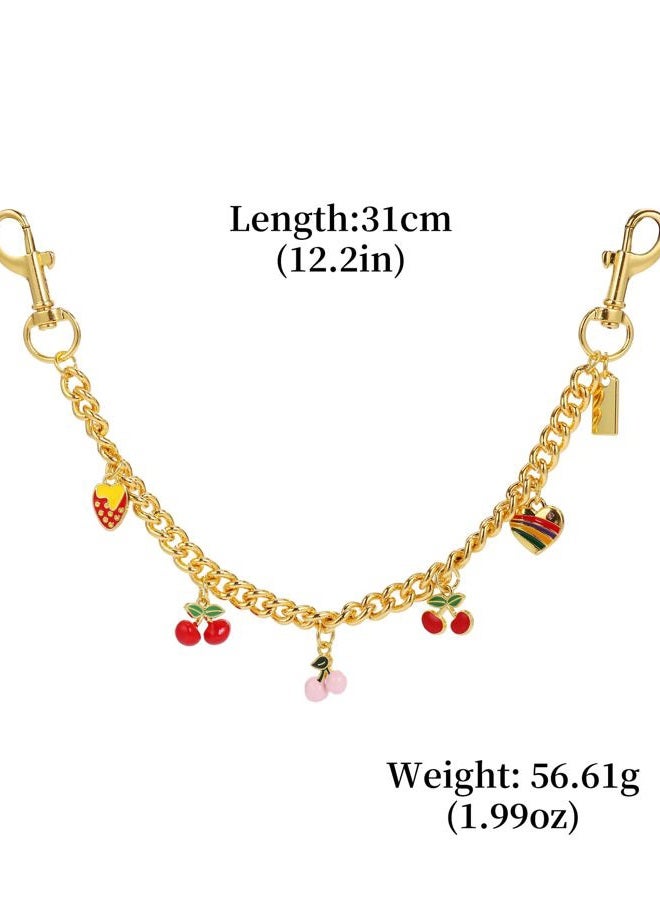 JIMYICLR Gold Bag Charm Keychain, Cute Heart Cherry Purse Chain Charm for Handbags, Purse Extender Chain Accessories - Image 5
