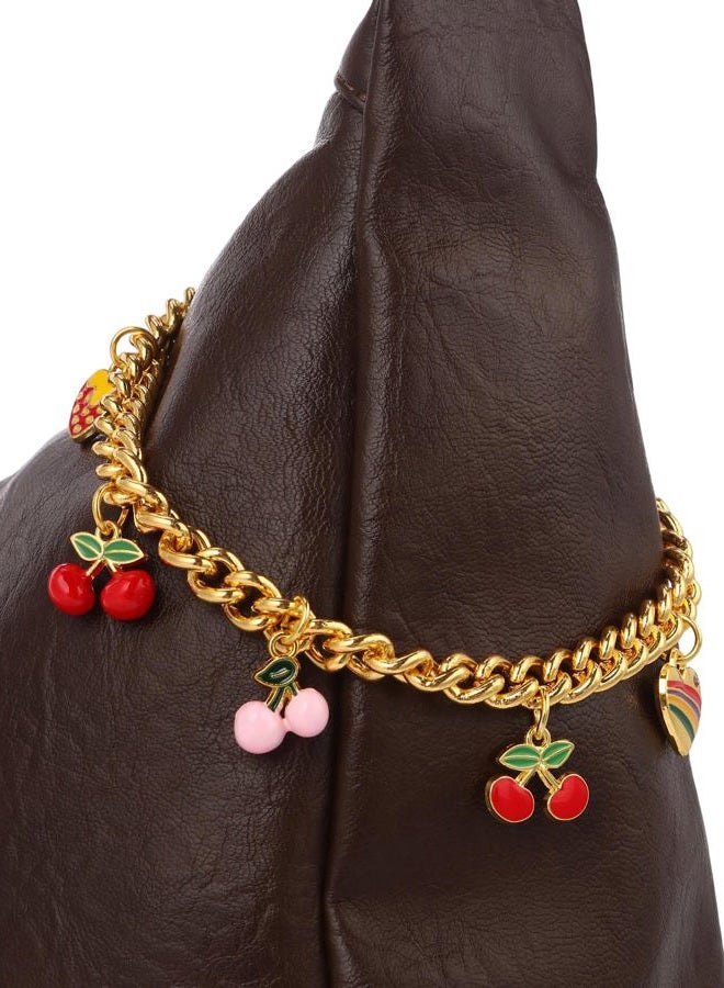 JIMYICLR Gold Bag Charm Keychain, Cute Heart Cherry Purse Chain Charm for Handbags, Purse Extender Chain Accessories - Image 2