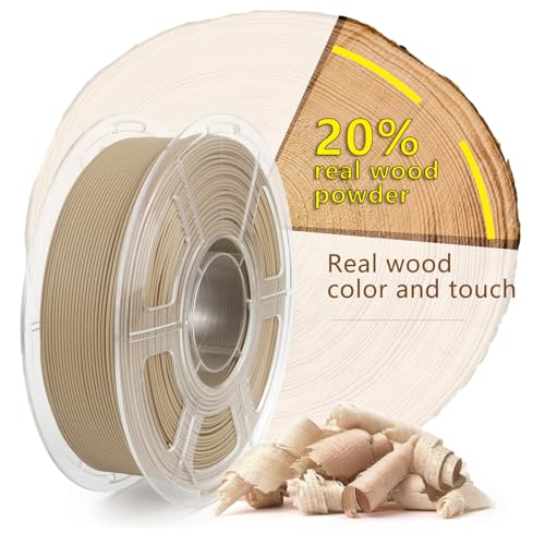 iSANMATE Wood Filament 1.75mm, PLA+ 3D Printer Filament Light Wood, Fits for Most FDM 3D Printers 1kg/Spool (Update 20% Real WoodFiber) - Image 2