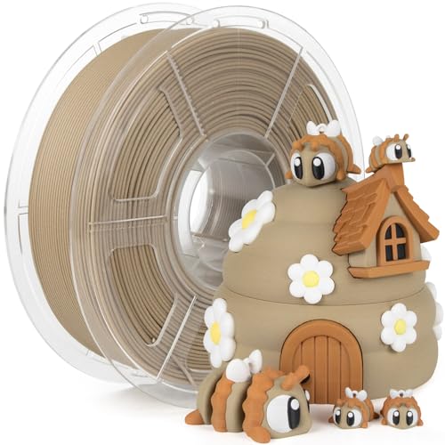 iSANMATE Wood Filament 1.75mm, PLA+ 3D Printer Filament Light Wood, Fits for Most FDM 3D Printers 1kg/Spool (Update 20% Real WoodFiber) - Image 1