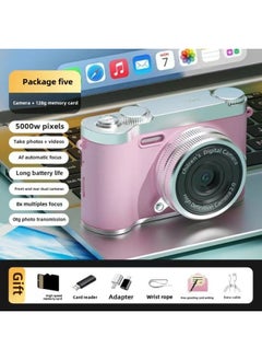 Generic 0.1 Billion Pixel Dual Camera Video Ccd Digital Camera Campus Student Party Retro Camera Small Card Machine-Body Color:Cute Powder  -  Special Price  - Image 1
