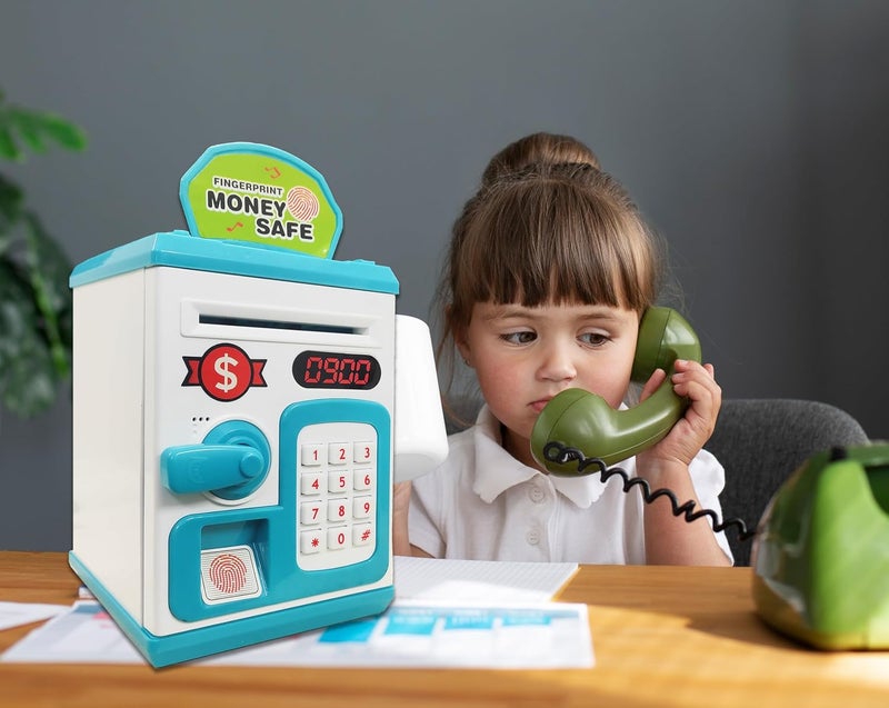 vGRASSP Money Safe Piggy Bank Toy for Kids and Adults - Gullak Money Safe with Number Password and Touch Sensor - Money Saving Mini ATM Toy with Lights and Sound (Multicolor) - Image 5