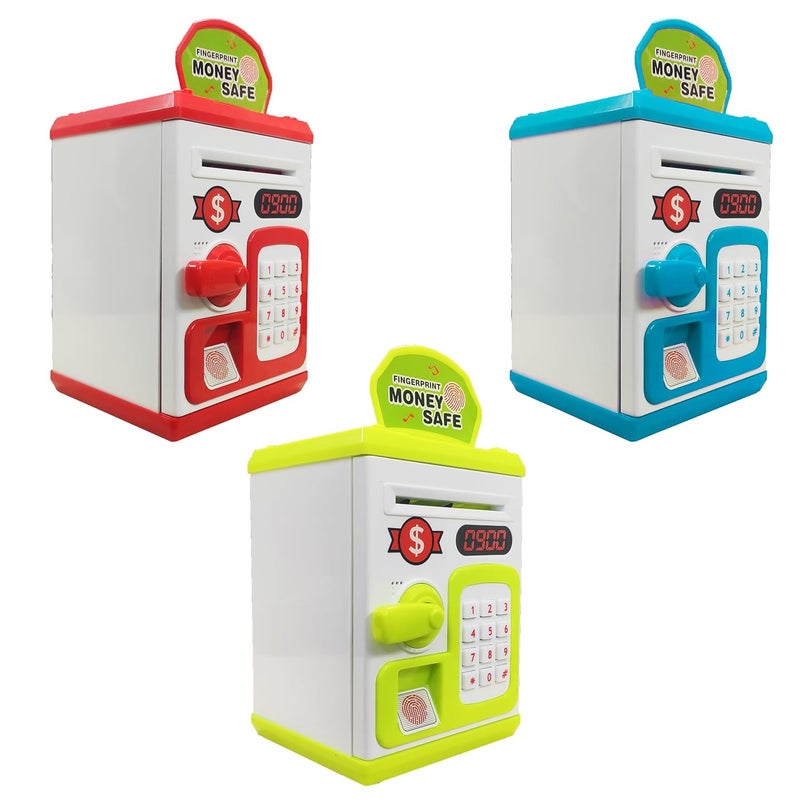 vGRASSP Money Safe Piggy Bank Toy for Kids and Adults - Gullak Money Safe with Number Password and Touch Sensor - Money Saving Mini ATM Toy with Lights and Sound (Multicolor) - Image 2