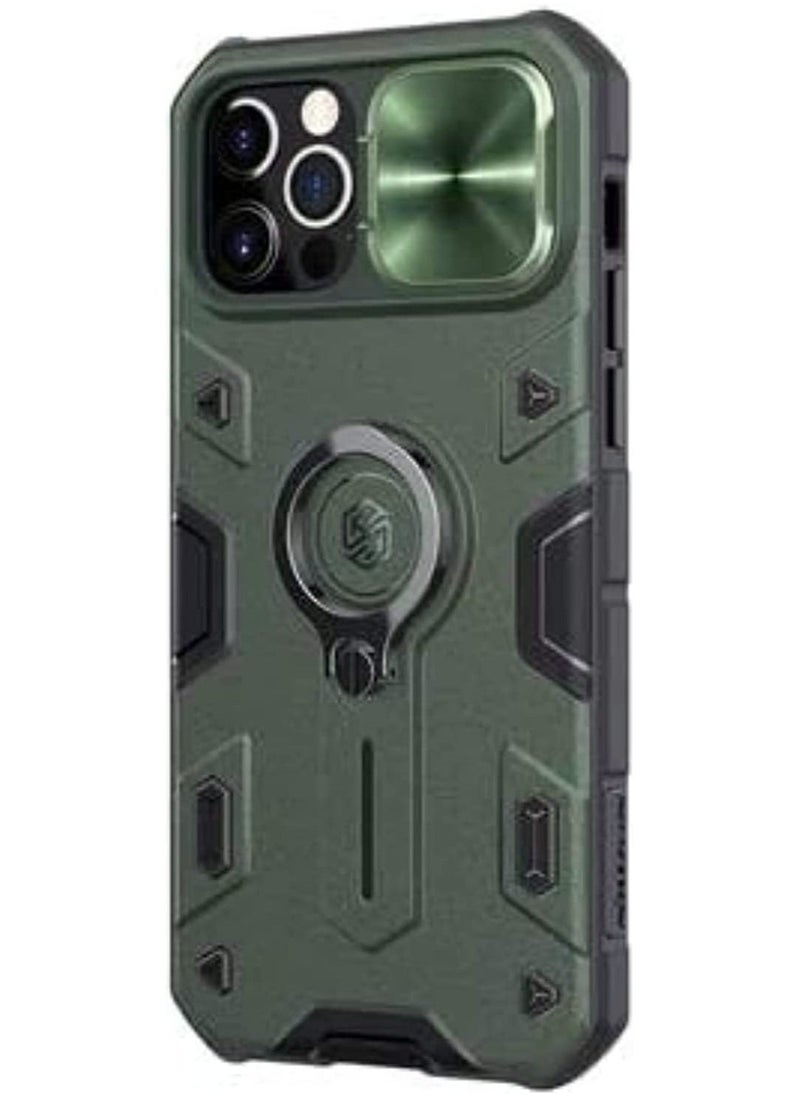 Raxoom iPhone 12 Pro Max CamShield Armor Case with Slide Camera Cover, Impact-Resistant Bumpers Protective Case with Ring Kickstand for iPhone 12 Pro Max 6.7 inch (2020) - [ green ] - Image 2