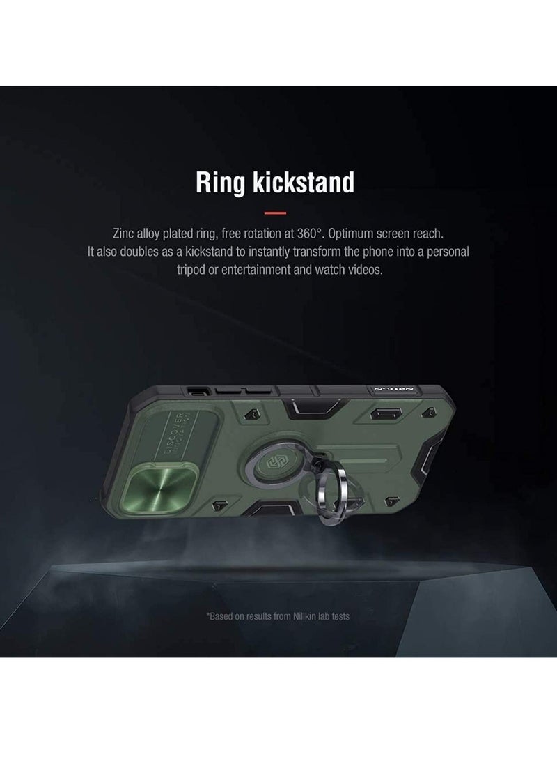 Raxoom iPhone 12 Pro Max CamShield Armor Case with Slide Camera Cover, Impact-Resistant Bumpers Protective Case with Ring Kickstand for iPhone 12 Pro Max 6.7 inch (2020) - [ green ] - Image 5