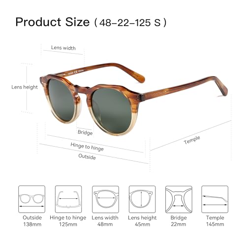 ZENOTTIC Vintage Round Polarized Sunglasses for Men Women UV400 Protection - Image 3