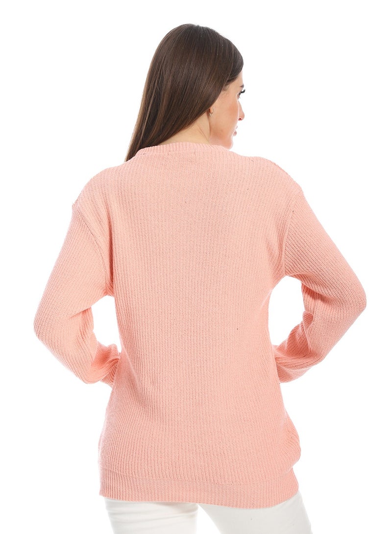 سيزار بلوفر صوف حريمي ساده برقبه دائرية - Image 4