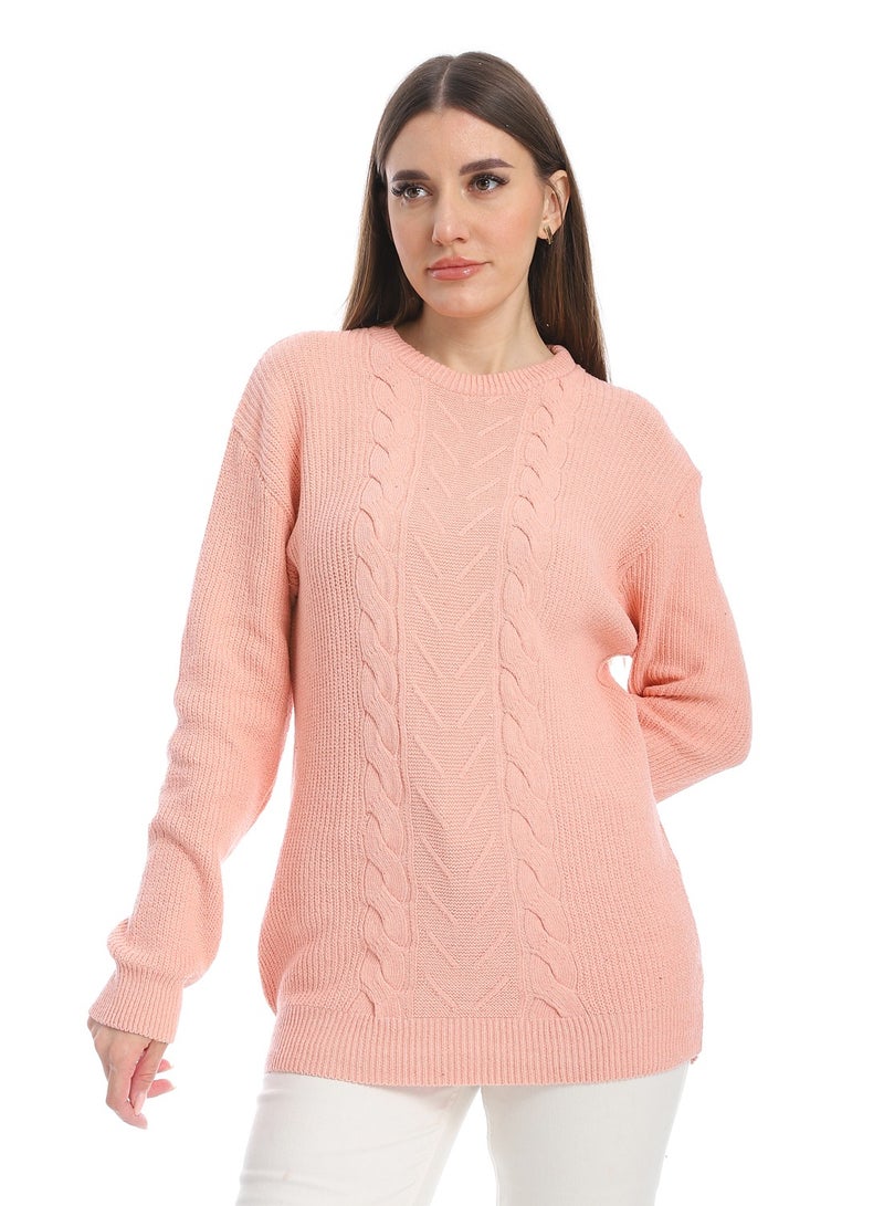 سيزار بلوفر صوف حريمي ساده برقبه دائرية - Image 1