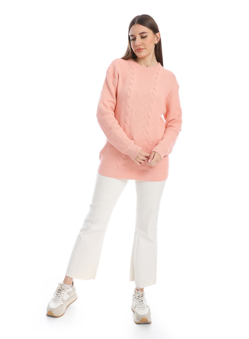 سيزار بلوفر صوف حريمي ساده برقبه دائرية - Image 2