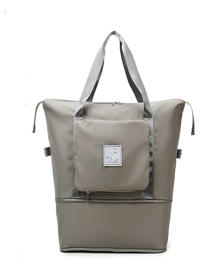 Flywind 41 Liter Expandable Travel Bags for Women, Duffle Bags for Women Luggage, Foldable Vanity Traveling Bag, Waterproof Hand Bag for Ladies Personal Items (Grey) - Image 1