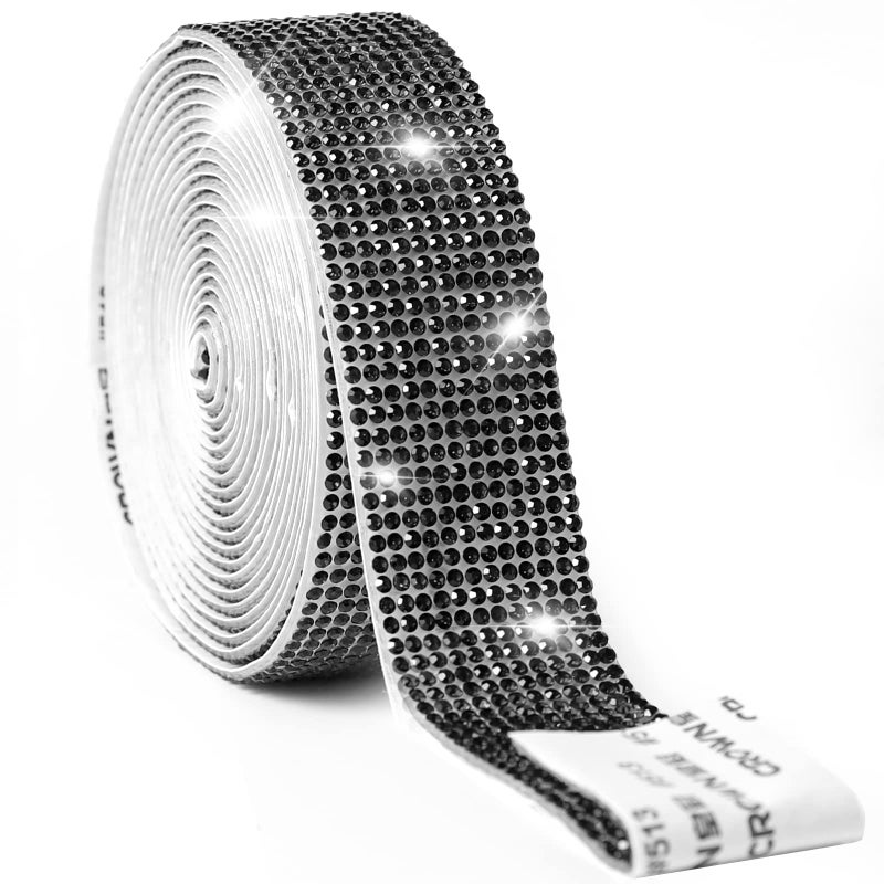 Self Adhesive Crystal Ribbon Rhinestone Diamond Bling Stickers for Gift Wrapping DIY Arts Crafts Projects Decor Wedding Party Supplies Red 12 inches X 3 Yards