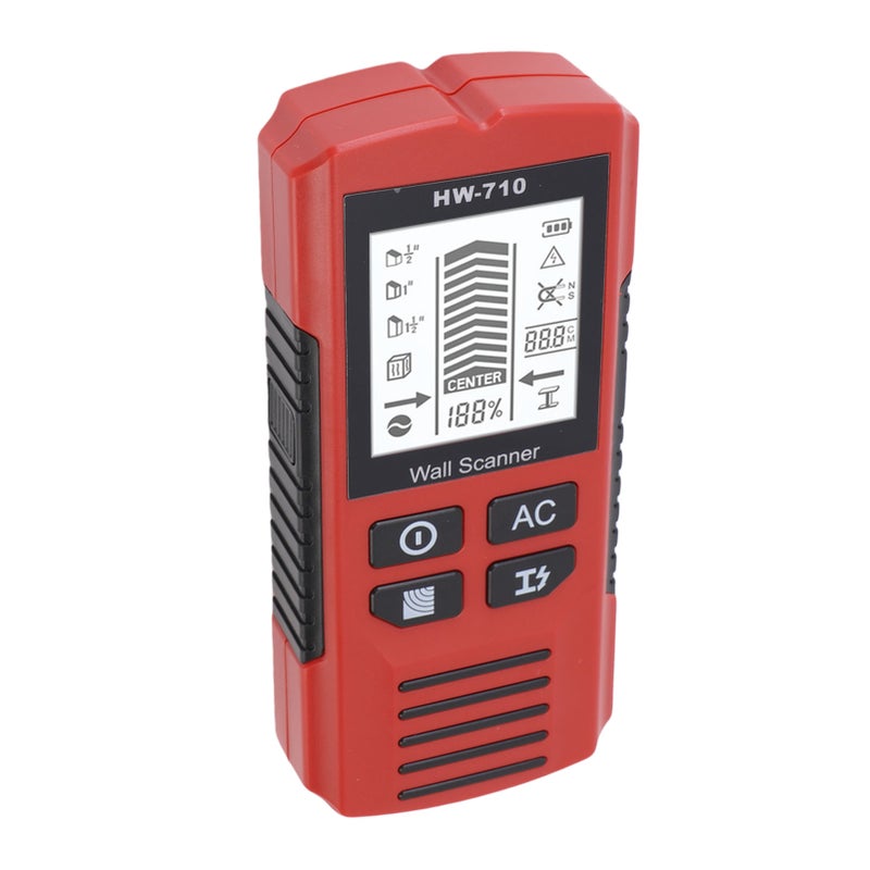 Multi Function Metal Detector High Sensitivity Accurate Positioning Handheld Metal Scanner Red - Image 2