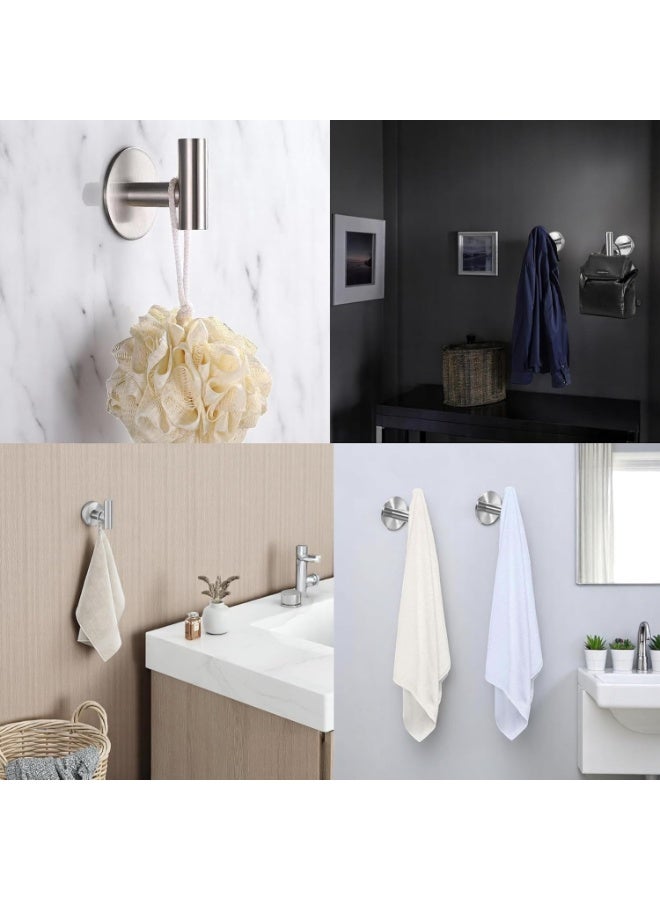 Streamflow Heavy Duty Self Adhesive Hooks, Stainless Steel Stick On Wall & Door Hooks for Hanging Towels, Coats, Robes & Bags – Waterproof Bathroom & Kitchen Hooks, Silver, 4 Pack - Image 3