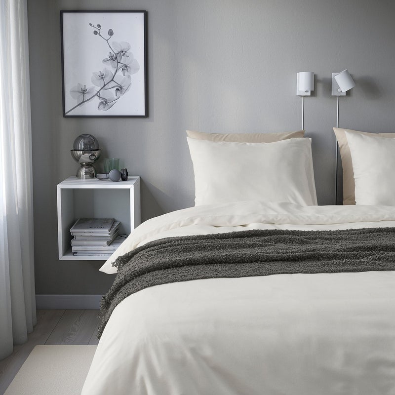 Baitique Smooth Polyester-Viscose Duvet Cover and 2 Pillowcases, White, 240x220 cm - Image 3