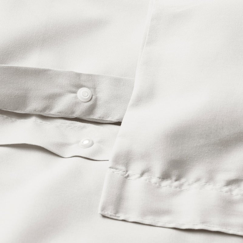 Baitique Smooth Polyester-Viscose Duvet Cover and 2 Pillowcases, White, 240x220 cm - Image 5