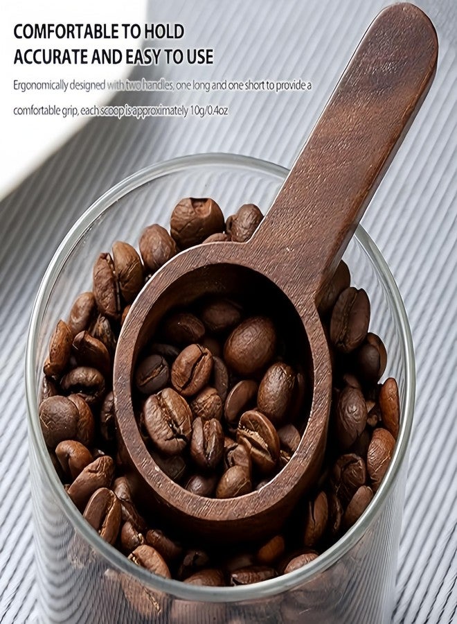 HSHQING Espresso Station Essential Set White Coffee Bean Dosing Cup n Walnut Coffee Wooden Spoon, Ceramic Dosing Vessel with Measuring Tablespoon Great Addition for Ground Beans, Protein Powder, Coffee n Tea - Image 5
