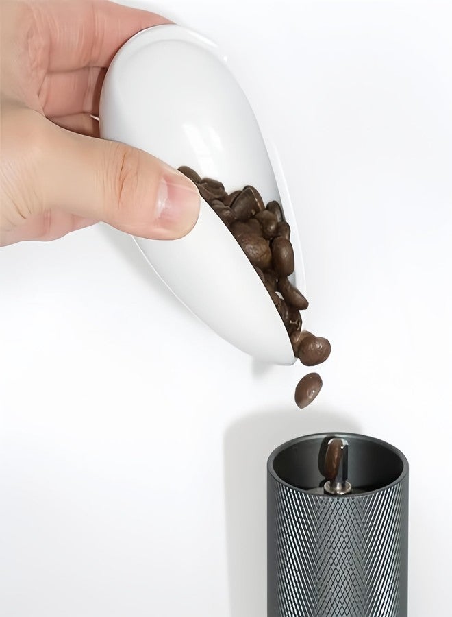 HSHQING Espresso Station Essential Set White Coffee Bean Dosing Cup n Walnut Coffee Wooden Spoon, Ceramic Dosing Vessel with Measuring Tablespoon Great Addition for Ground Beans, Protein Powder, Coffee n Tea - Image 4