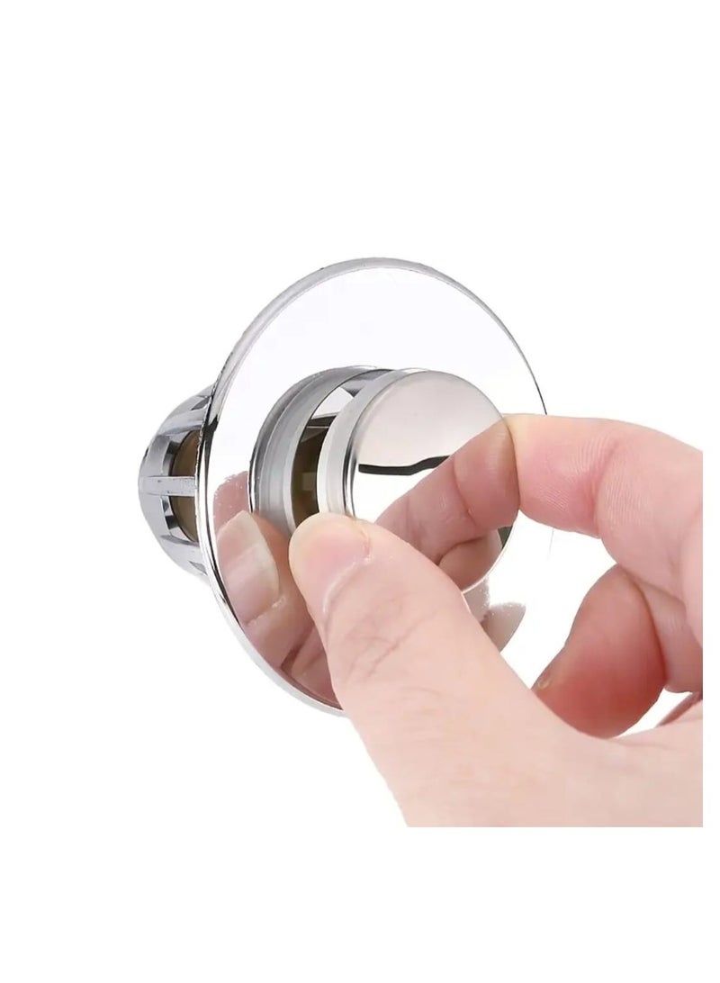 LDQ Stainless Steel Pop-Up Sink Drain Strainer - Multifunctional Basket Filter with Anti-Clogging Design, Press-Type Core for Easy Cleaning, White & Golden Finish, Bathroom & Kitchen Accessory, Hair Catcher, Sleek Metallic Finish, Durable Metal Construction - Image 5