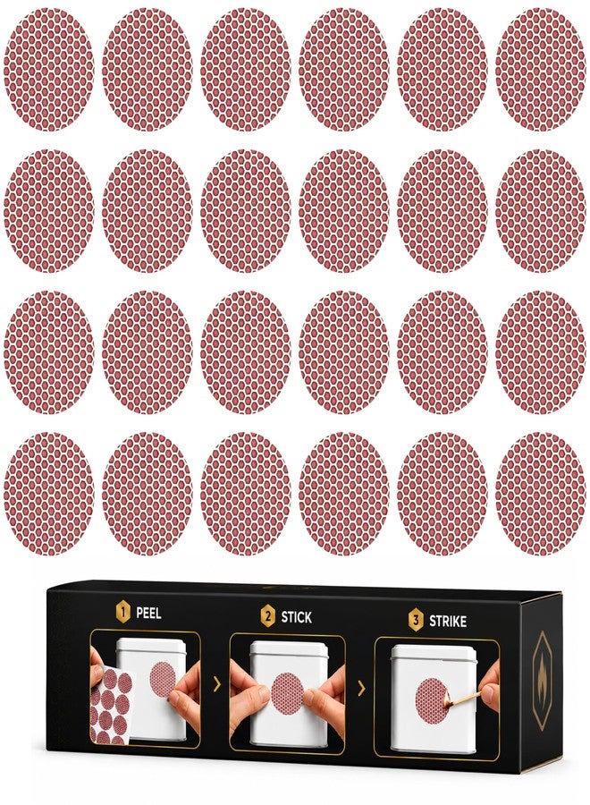 Winecraft 24 Count Sheet | Match Striker DOT Stickers (1" Diameter) | Replacement Stryker Stricker for Safety Matches | Peel & Stick Flint Lighter Pad Circle - Image 1